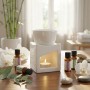 White Square Ceramic Aromatherapy Oil Burner with Bowl