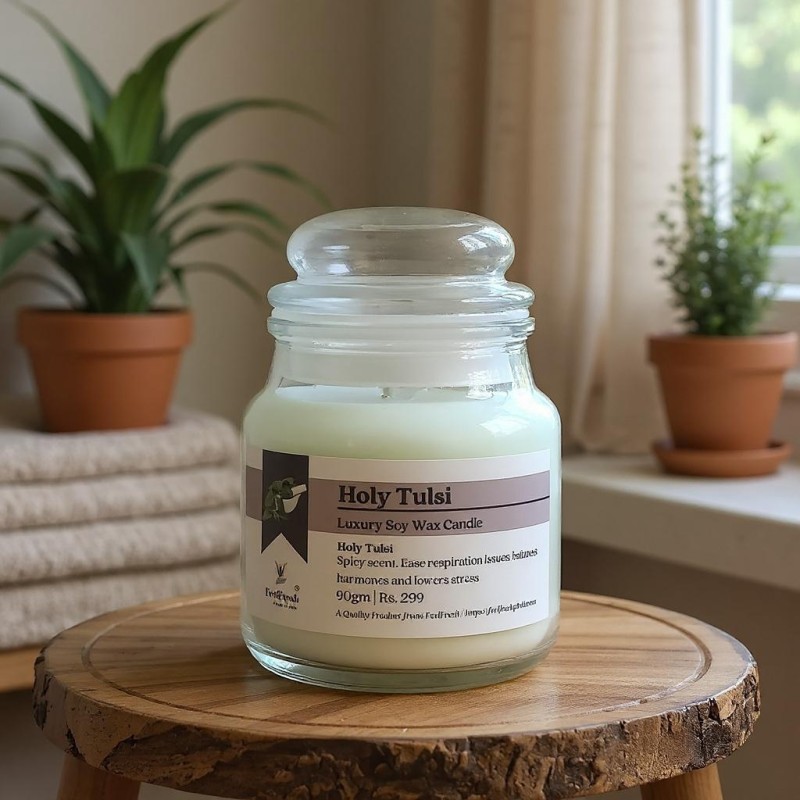 Holy Tulsi Jar Candle Holy Tulsi Jar Candle